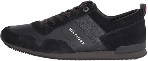 Tommy Hilfiger Herren Runner Sneaker Iconic Leather Suede Mix...