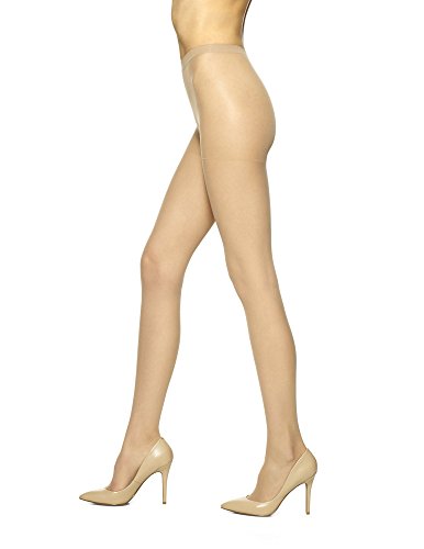 No Nonsense Women's Regular Pantyhose with Reinforced Panty and Toe, Nude, A
