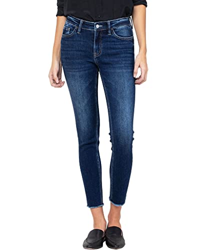 VERVET by Flying Monkey Dark Blue Stretch Skinny Jeans Whisker Fading Wash