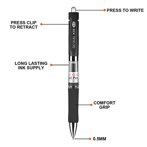 Set de bolígrafos de tinta gel GC QUILL BKBL22 0.5mm negro y azul miniatura 5