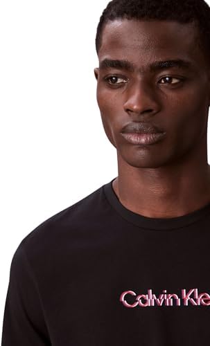 Calvin Klein SS GLITCHED LOGO EU CLASSIC TEE Erkek T-shirt, Siyah, S - Görsel 3