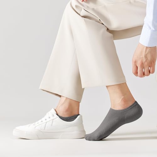 3 Pairs Men No Show Socks Invisible Low Cut Cotton Ankle Socks With Non Slip Grips 9-114