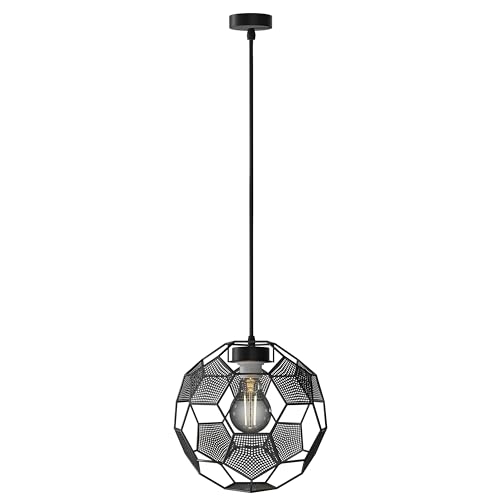 LUTW Suspension Luminaire Rétro en Métal, E27 Lustre Plafonnier Vintage Industrielle, Lampe Cage Éclairage de Plafond Hauteur Réglable pour Cuisine Salon...