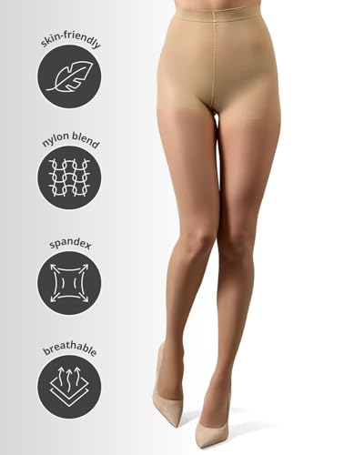 Image of MeMoi Control Top Crystal Pantyhose for Women, Breathable Sheer Tights, Control Top Sheer Stockings, Comfortable Panty Hose