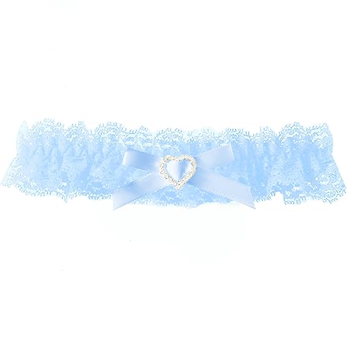 Image of Blue Garters for Bride Wedding Garter Set for Bride Bridal Garter Leg Thigh Blue
