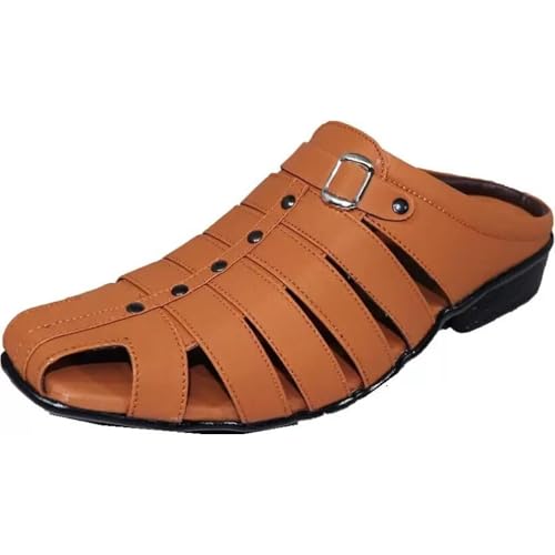 Image of Men's Fashion Sandals - Comfortable Fisherman, Premium PU Padding, Synthetic Leather, Closed-Toe Summer Outdoor Sandals, Stylish and Durable Footwear