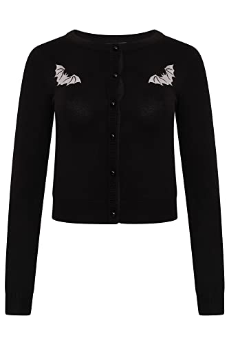 Ro Rox Marya Cardigan Gothic Bat Embroidery Goth Knit Knitted Long Sleeve