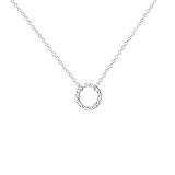 Ava Riley Dainty Karma Necklace Hammered Open Circle Pendant Necklace Casual Necklace Simple Necklace for Women