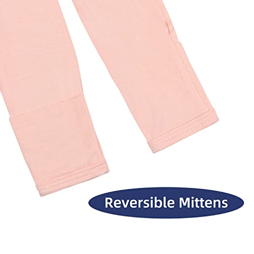 TWINOR Baby Footed Pajamas with Mittens, Soft Bamboo Viscose One-Piece Romper for Newborn Infant 2-Pack4