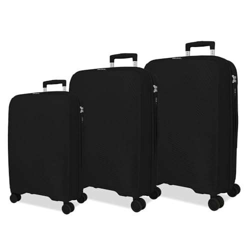 Suitcase Set, Black/White, One Size
