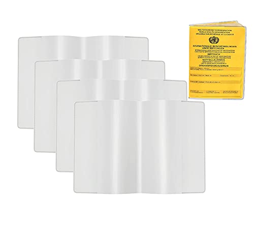 Couverture de Protection pour Certificat de Vaccination, Carnet de Vaccination Transparent 93 x 130mm-Lot de 4 étuis Cover
