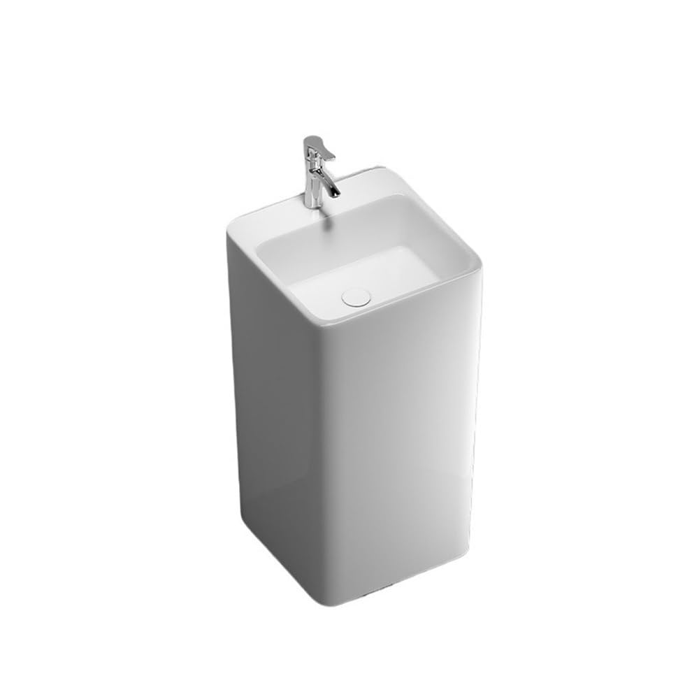 Zhaoj24-05 One Color Pedestal Sink Ceramic Elegant Pedestal Sink Basin One Piece Washbasin With Faucet And Drain Kit For Balcony Bathroom