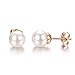 Yoursfs Blanc Imitation Perle Boucles d'oreilles clous femmes Élégant Plaqué or rose Boucles d'oreilles percées
