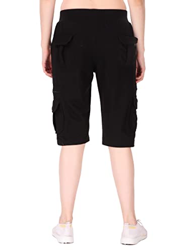 Image of UZARUS Womens Cargo Capri Shorts with 9 Pockets