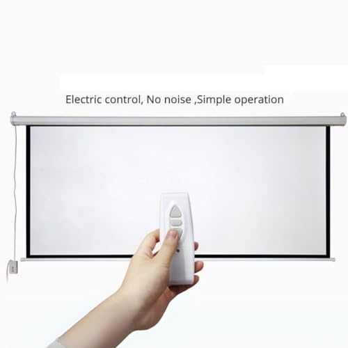 Image of Tonzo 100 Inch Motorized Projector Screen with Remote Control, 4:3 Aspect Ratio, Matte White High Gain Fabric, 4K Support for Home Theater, Office, Classroom & Presentations (7ft Width * 5ft Height)