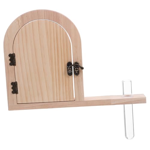 Mobestech 木製フェアリードア型コンセントカバー 童話デザイン試験管花瓶付き ベビー ペット プラグプロテクター キッズルーム装飾用ソケッ