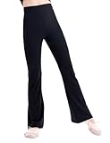 Daydance Black Girls Jazz Pants Modal Flare Leggings for Ballet, Dance, Yoga, Gymnastics, Exercisse and Workout