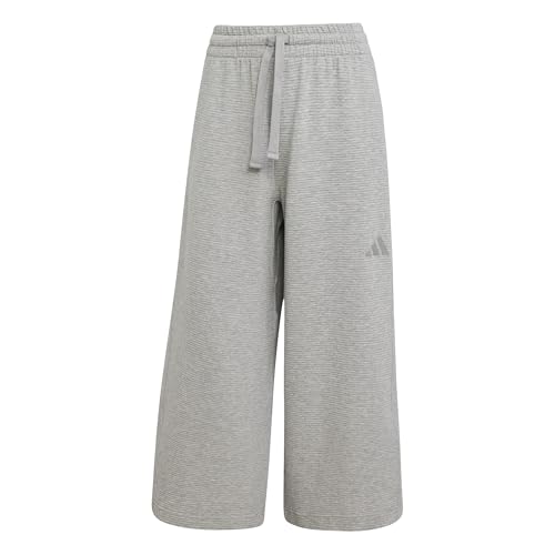 adidas Women's All SZN Ribbed 7/8 Length Wide Leg Pants, Medium Grey Heather