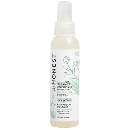 Image of The Honest Company Fragrance-Free Conditioning Hair Detangler Tear-Free Hypoallergenic Leave-In Conditioner and Fortifying Spray for Sensitive Skin 4 fl oz