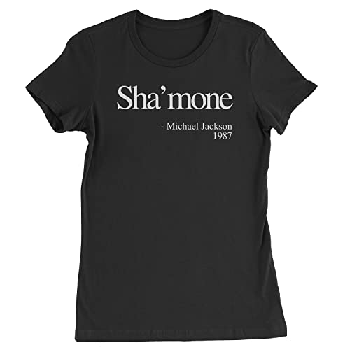 Expression Tees Womens Sha mone Quote T-Shirt X-Large Black