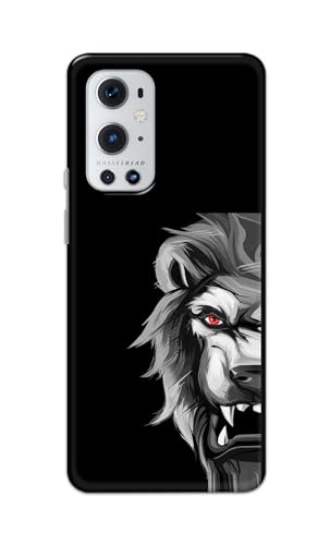 Image of Plastic Printfidaa Printed Hard Back Cover Case For Oneplus 9 Pro Back Cover (Angry Lion) -112, Multicolor