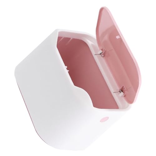 BESTYASH Cubo de Basura de Escritorio Pequeño con Tapa Abatible Decorativo para Oficina y Hogar Contenedor Compacto Multifuncional para Residuos y Almacenamiento Color Rosa