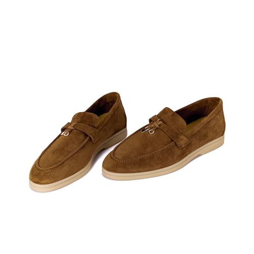 Image of Women's Summer Stroll Charms Premium Designer Suede Leather Loafers Shoes