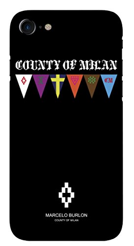 MARCELO BURLON COUNTY OF MILAN Cover/Custodia Compatibile con iPhone 8/7/6s/6 - MOD. Flags - Custodia Burlon Originale- Rigida - Finitura Soft Touch - Protezione Frontale rialzata