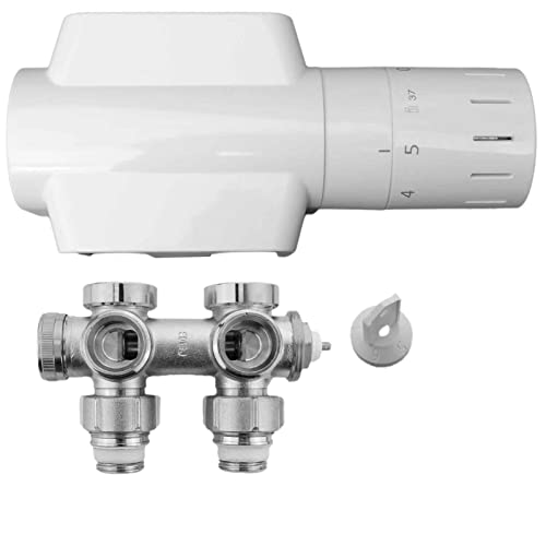 Buderus Badheizkörper Multiblock 50 mm Anschluss-Armatur mit Thermostatkopf