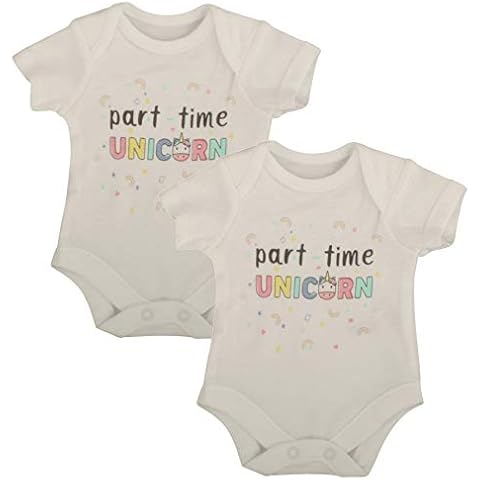 Ex-Store 2 Pack Unicorn Baby Bodysuits Cover