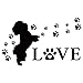 SUPERDANT Pegatina de Pared con Estampado de Pata de Perro Amor Vinilo Pared Arte Letras Pegatina Interesante para Amante de los Perros Sala de Estar Dormitorio Negro 54x34 cm