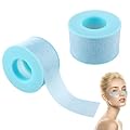 Thinp 2 Rolls Silicone Sensitive Skin Tape Waterproof Medical Reusable Adhesive Blue Silicone Tape for Wound Care Mouth Tape for Sleeping Eyelash Tape(0.98Inch X 3.9 Yards)