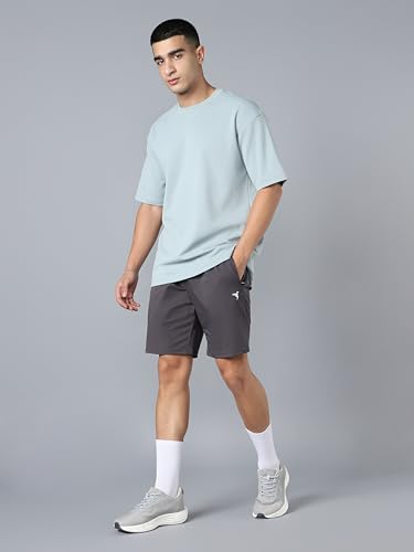 Image of TECHNOSPORT Men Round Neck Drop Shoulder T-Shirt with ELASTO Plus Gym T Shirt for Men Sports Tee for Him Male Polyester Top