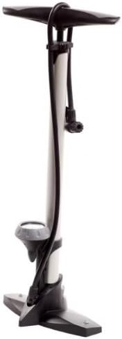 EZ55 High Pressure Bike Floor Pump w/Gauge and Ergonomic 2-Tone Handle (Steel Barrel)