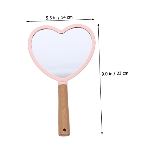 Espejo de maquillaje portátil con forma de corazón miniatura 6