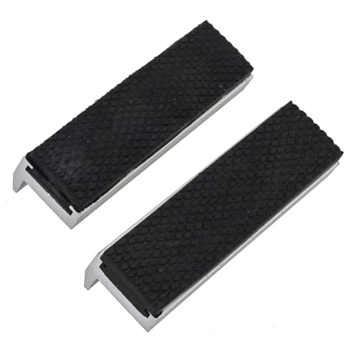 Opatiny Lot de 2 mâchoires d'étau souples pour coussinets - Protection multi-usage pour tout étau en métal - Alliage d'aluminium avec caoutchouc - Pour bois, métal, plastique, tubes - Argenté