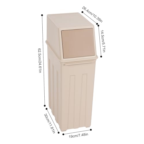 Caneca de Basura Slim 30L con Tapa Basculante Caqui miniatura 2