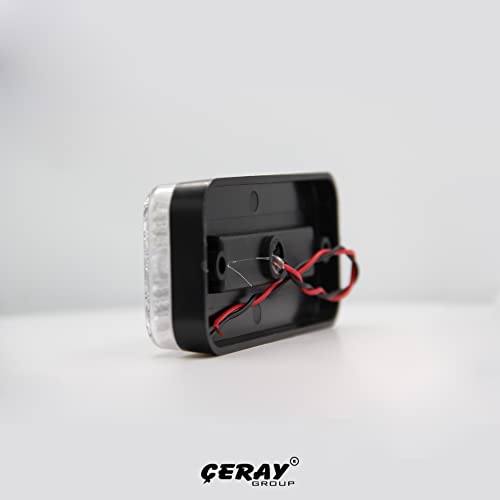 Autoprom 10 Pcs Side Marker Clearance Lights, Side Marker Indicators Light, Led Side Marker Lights, Can Be Used On Cars, Truck, Semi-Truck, Van. / Normal, White 24V #TOP6