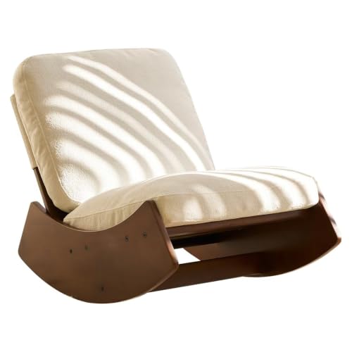 SEEDWAVE Mecedora de pana con base de madera