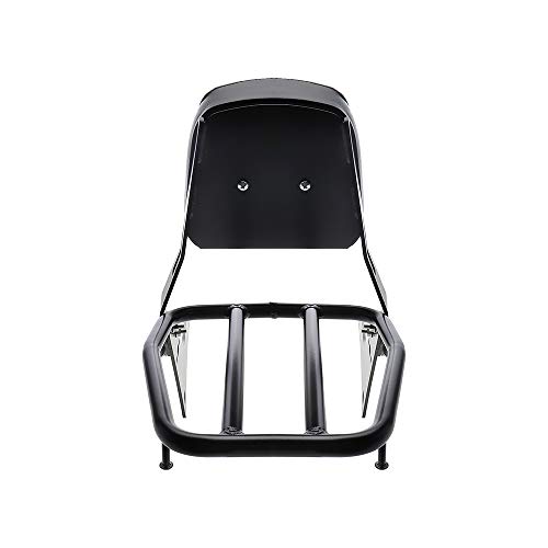 MotorFansClub Sissy Bar Backrest Luggage Rear Rack Passenger Back Seat Cushion Fit For Compatible With Honda Rebel CMX300 CMX500 2017-20 Black