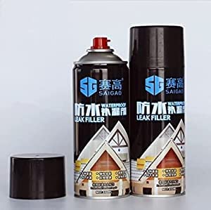 Eagle Enterprise Waterproof Leak Filler Spray Rubber Flexx Repair & Sealant - Point to Seal Cracks Holes Leaks Corrosion More for Indoor Or Outdoor Use Black Paint (450 GM)