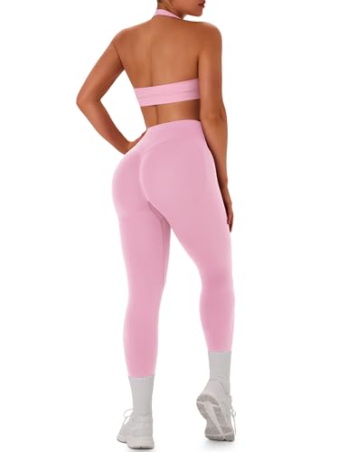 TDIFFUN Women's Seamless Workout Set with Leggings and Bra