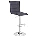 WOLTU 1x Taburete de Bar Regulable en Altura con Respaldo Juego de 1 Taburete Altos Cocina Giratorio Piel Sintética Cromado Silla Bar Gris BH15gr-1