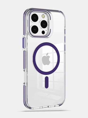 Image of MINTZZ ️ for iPhone 16 Pro Case, Compatible with MagSafe, Military-Grade Protection, Yellowing Resistant, Scratch-Resistant TPU Back, Magnetic Phone Case for iPhone 16 Pro Purple