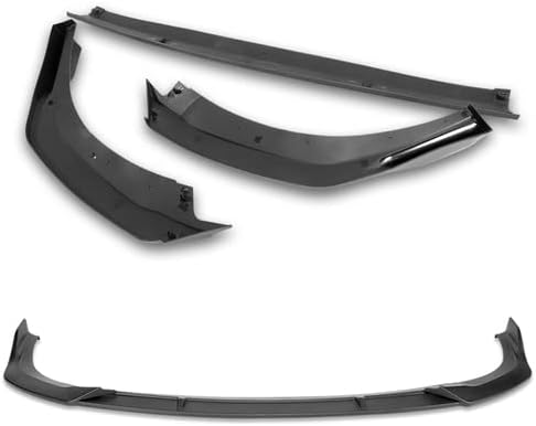 Miniatura 4 de HK5 Juego de 3 piezas de alerón de parachoques delantero de acrilonitrilo butadieno estireno (ABS), protector de cuerpo lateral compatible con BMW