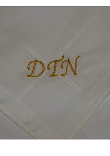 Set of 3 Monogrammed/Embroidered Gents Handkerchiefs (P)