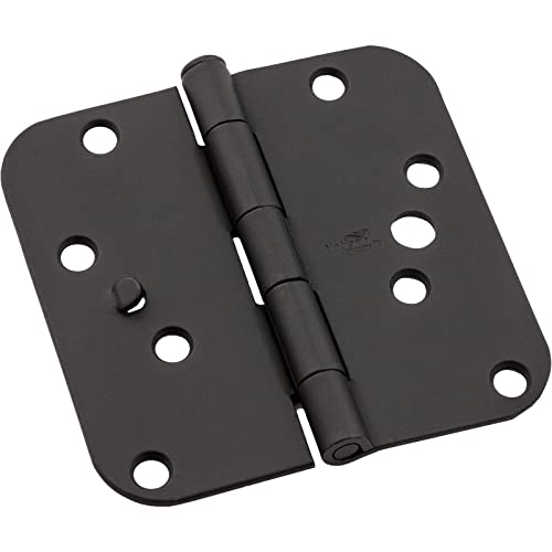 National Security Stud 4 Inch 5/8 Radius Corner Door Hinges Black 3 Pack
