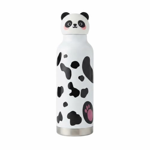 Image of JOUET Kids 600ml Panda Water Bottle, Stainless Steel Reusable Drinking Bottle with Character Lid for School, Outdoor, Travel & Daily Use
