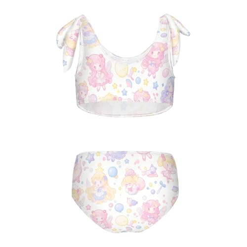 KLL Cute Cute Fairy Girls Two Piece Bikini Set Scoop Neck Swimsuit Swimming Suits Cute Shoulder Strap2