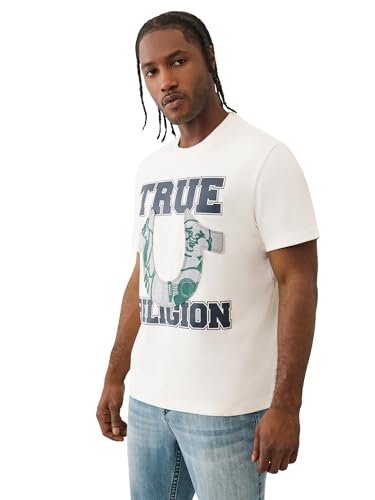 True Religion Men's Applique Terry Tee – Short Sleeve Crewneck Casual T-Shirt3